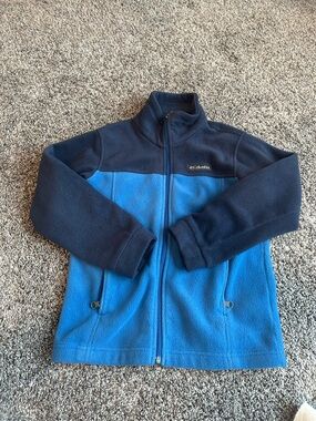 Columbia Blue and Navy Full-Zip Kids Fleece Jacket